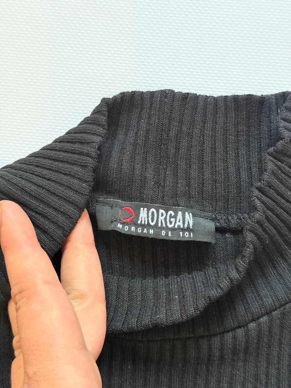 Vintage Morgan de Toi Black Rib Knit Wool Blend Plaid Pleated Mini Dress XS S M
