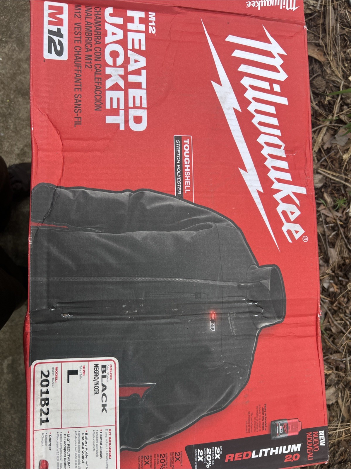 Milwaukee 204B-21L M12 Toughshell Men’s Heated Jacket Kit Size Large – In Box