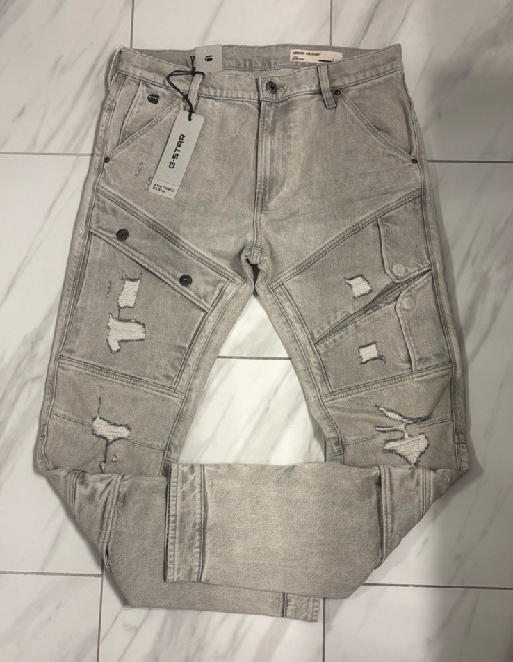 G-Star Raw Men’s Airblaze Skinny Jeans Gray $260 New