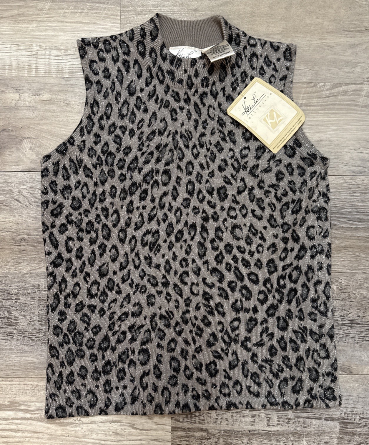 Y2K Mock Neck Tank Top Animal Print Whimsigoth Grunge Camisole Shimmer NWT M