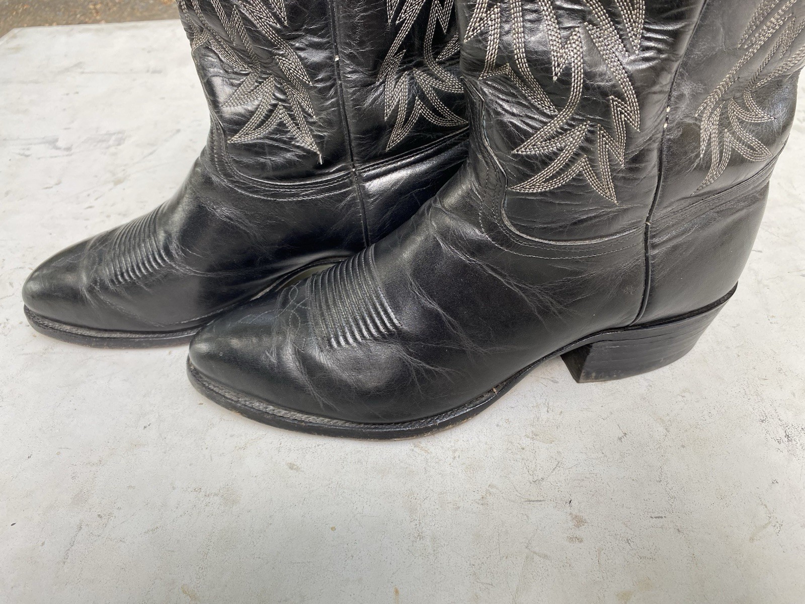J Chisholm Thieves Market Exclusive Black Leather Cowboy Boots Men’s 11.5 D