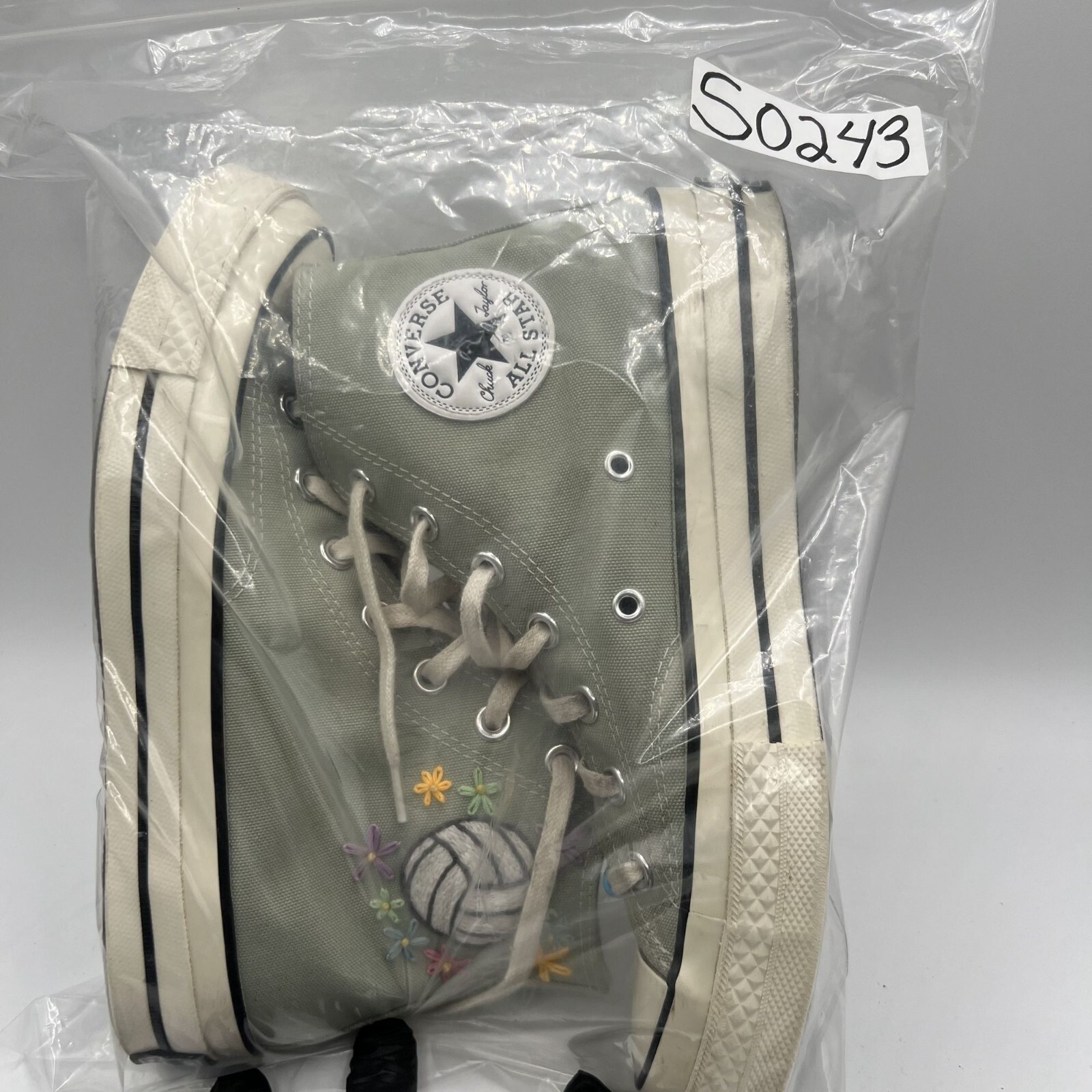 Converse Chuck Taylor All Star Size US M6 / W8 Embroidered Sage High Top Sneaker