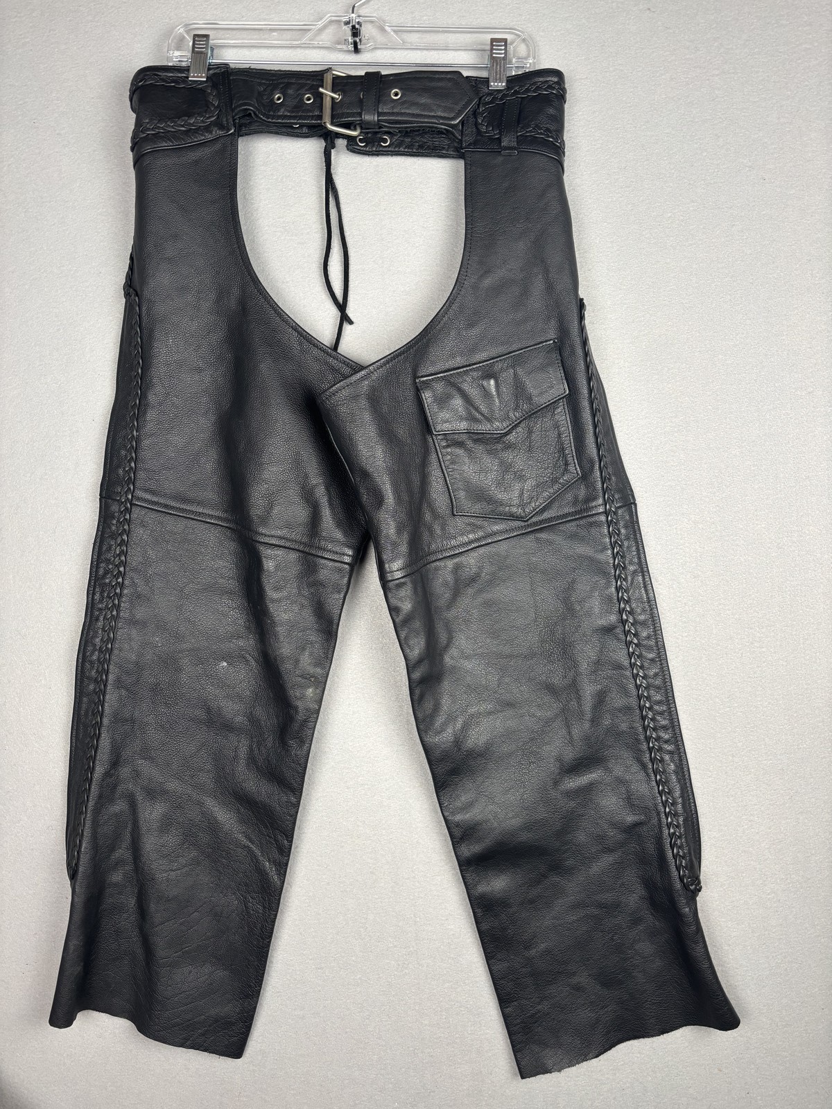MOB Classic X4 Leather Chaps Womens Medium Biker Motorcycle YKK Zip Collection