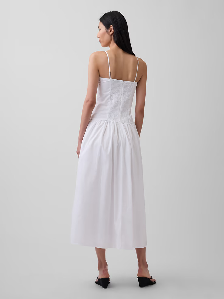 GAP – Sale – Poplin Drop-Waist Maxi Dress – NEW