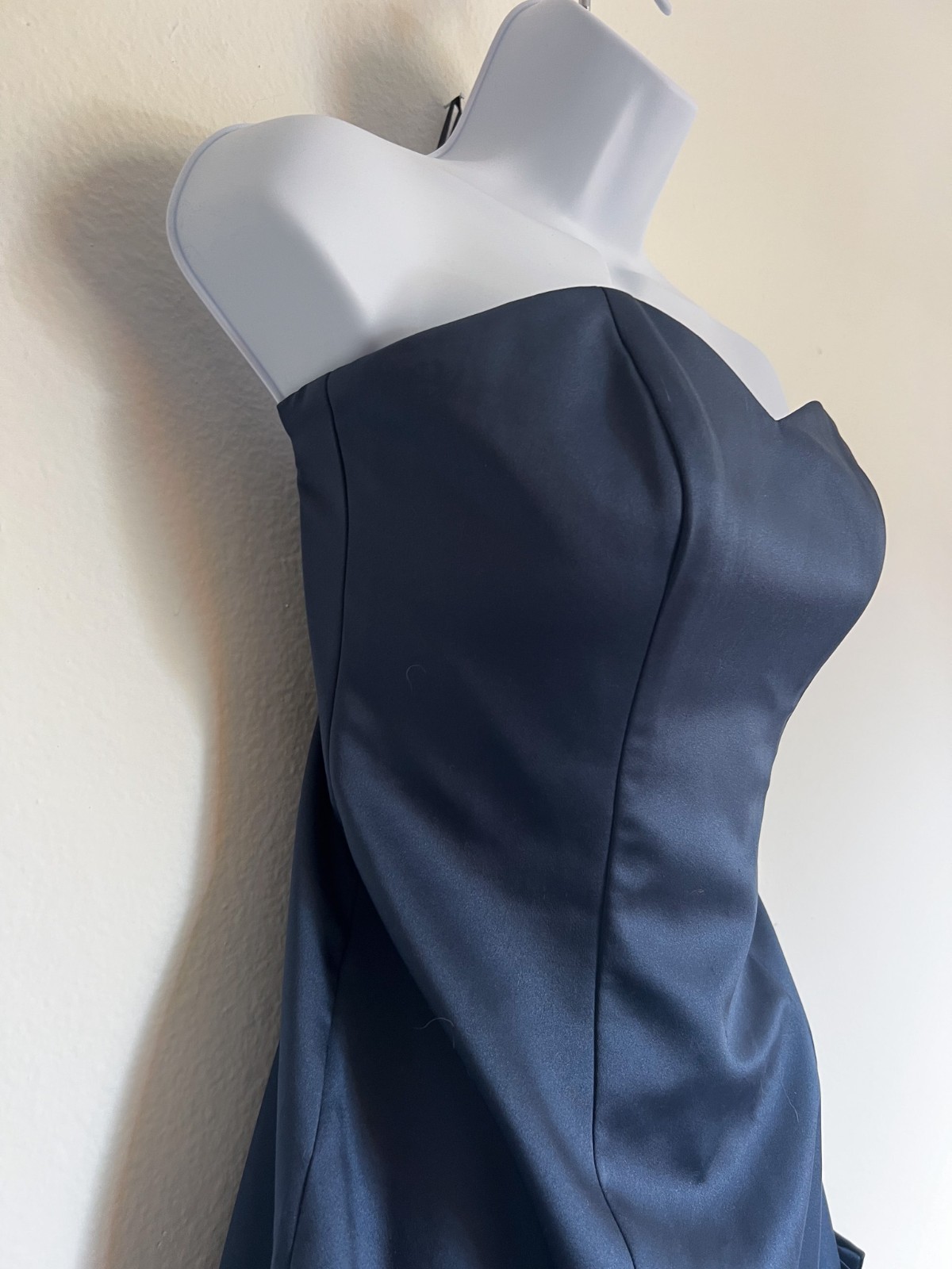 Vintage ABS Collection by Allen Schwartz Navy Blue Strapless Cocktail Dress Sz 2