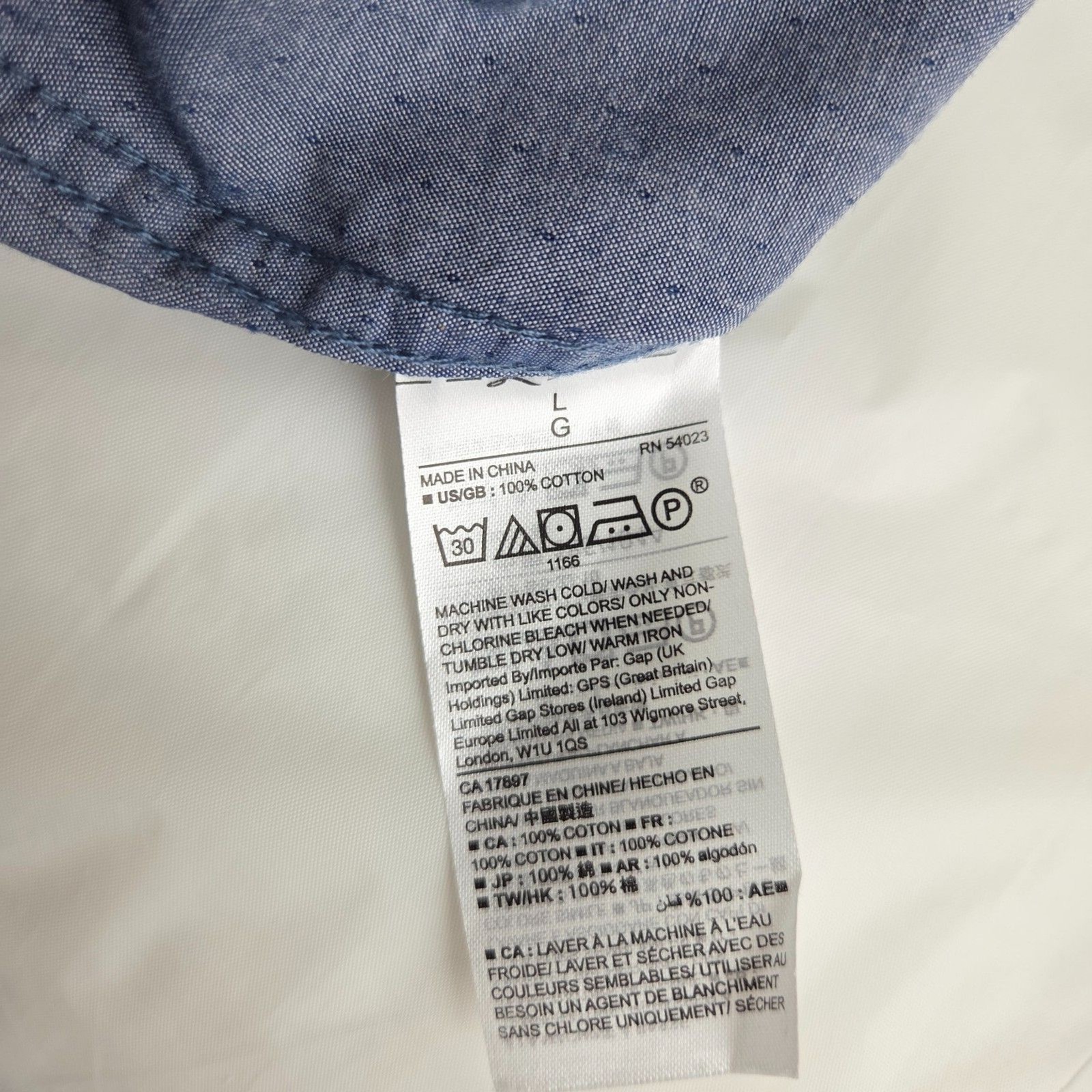 GAP Standard Fit Men’s Large Button Down Shirt Classic Casual Cotton Top