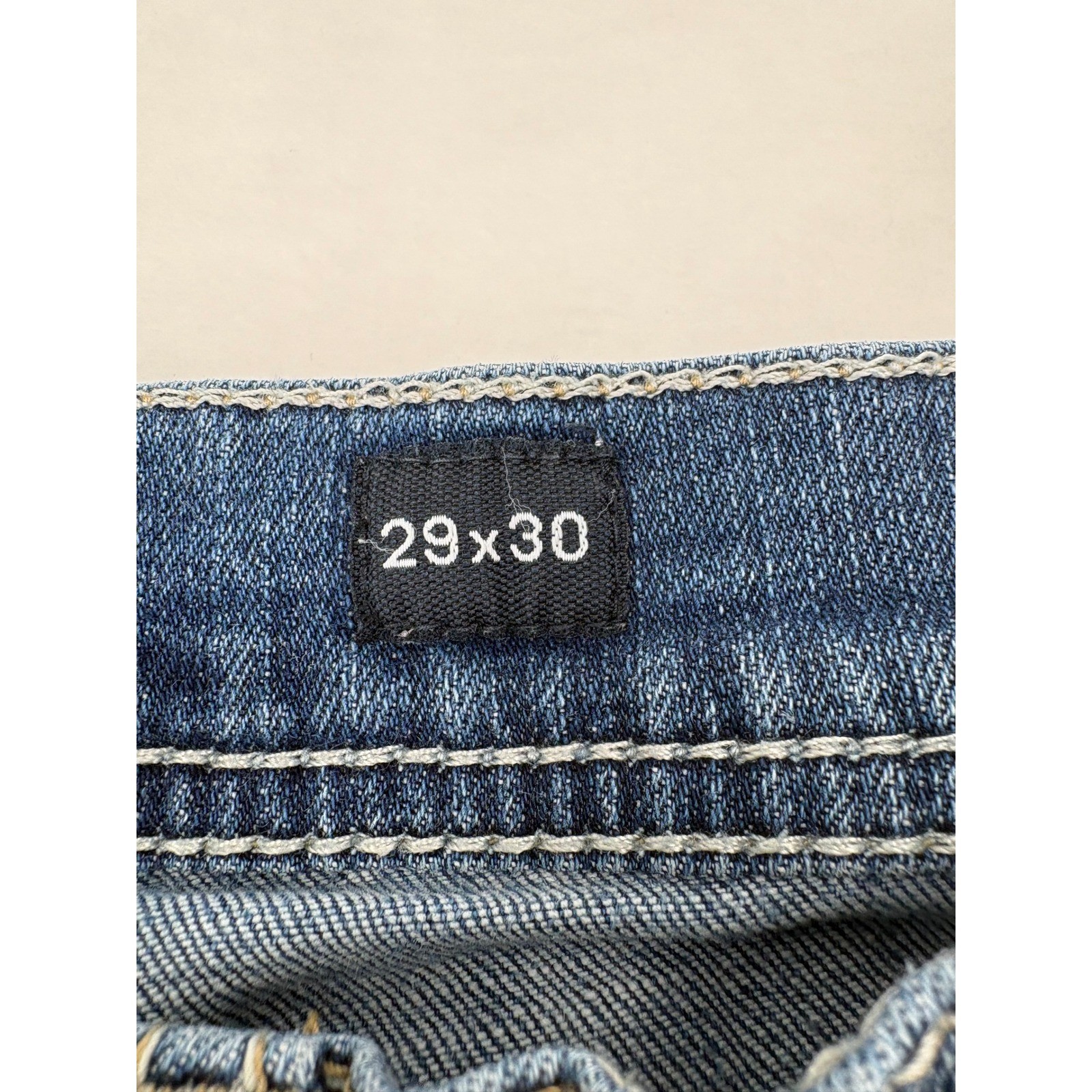 BKE Aiden Jeans Mens 29×30 Straight Leg Blue Medium Wash Heavy Stitching