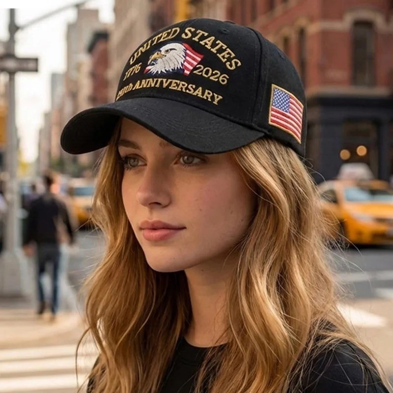 US 250th Anniversary Patriotic Eagle Baseball Cap Adjustable Sun Hat