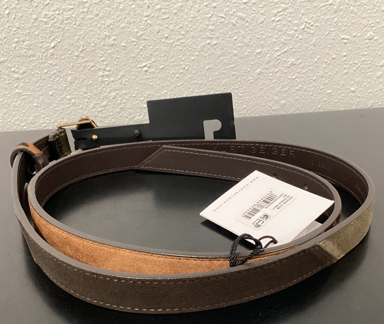 Kurt Geiger Rainbow Eagle Belt 41″ L x 0.75″ Wide Multicolor Suede Pin Buckle