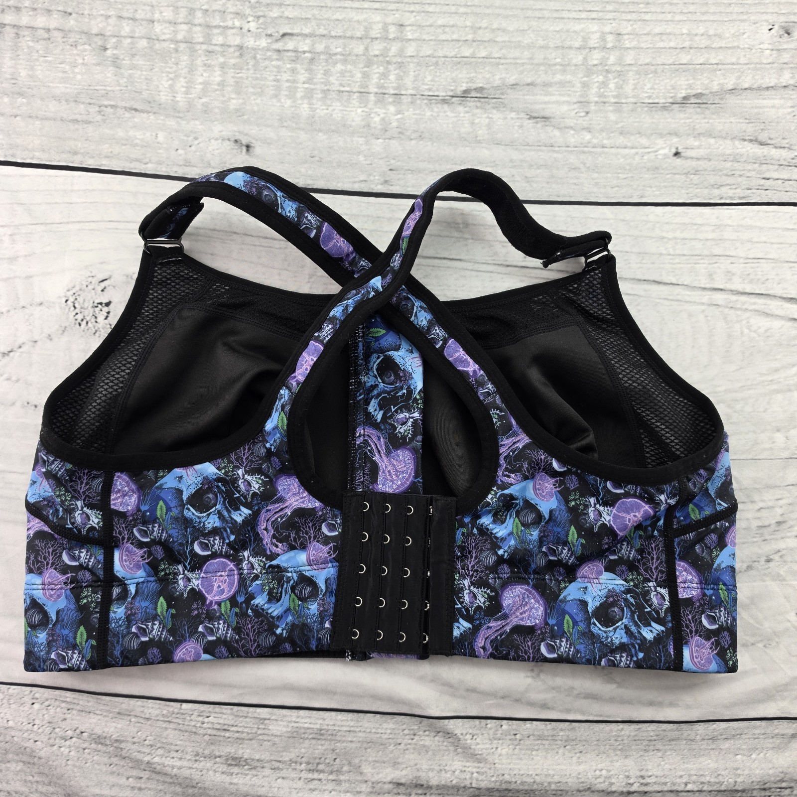 Constantly Varied Gear Sports Bra Skulls Jellyfish Multicolor Zip Up Large