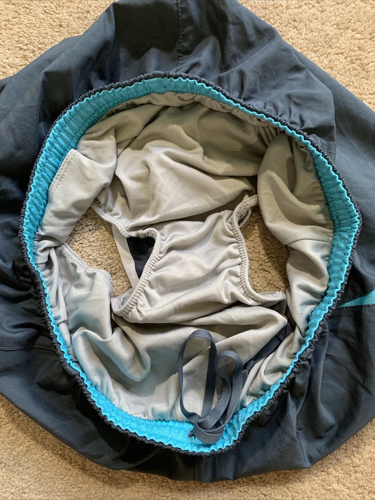EUC Nike Dri-FIT 3.5” Shorts w/ Liner Briefs GRAY BLUE WHITE MEDIUM MSRP $42