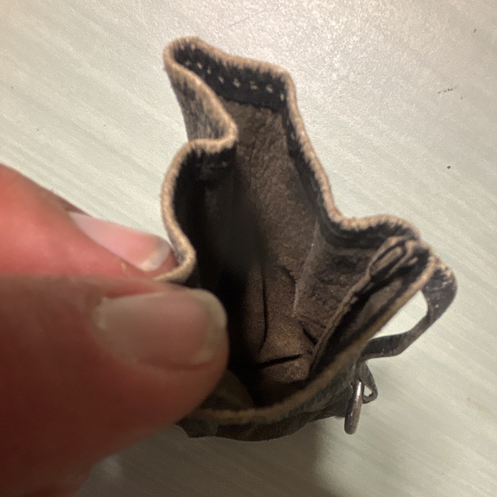 Vintage Leather Coin Purse Pouch with Metal Ring, Everyday Use