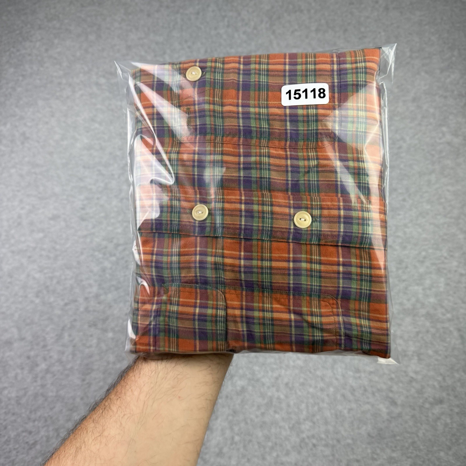 Polo Ralph Lauren Polo Country Shirt Mens XL Orange Plaid Leather Elbow Pads