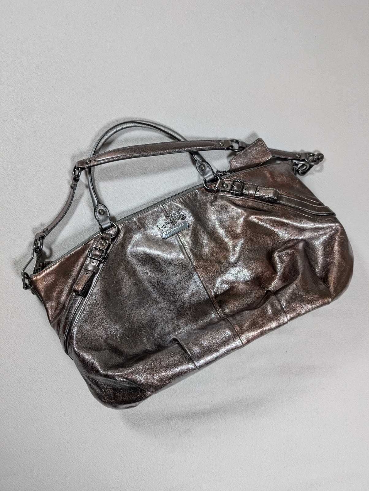 Coach Madison Sophia Metallic Leather Satchel Shoulder Bag Purse H1026-15955