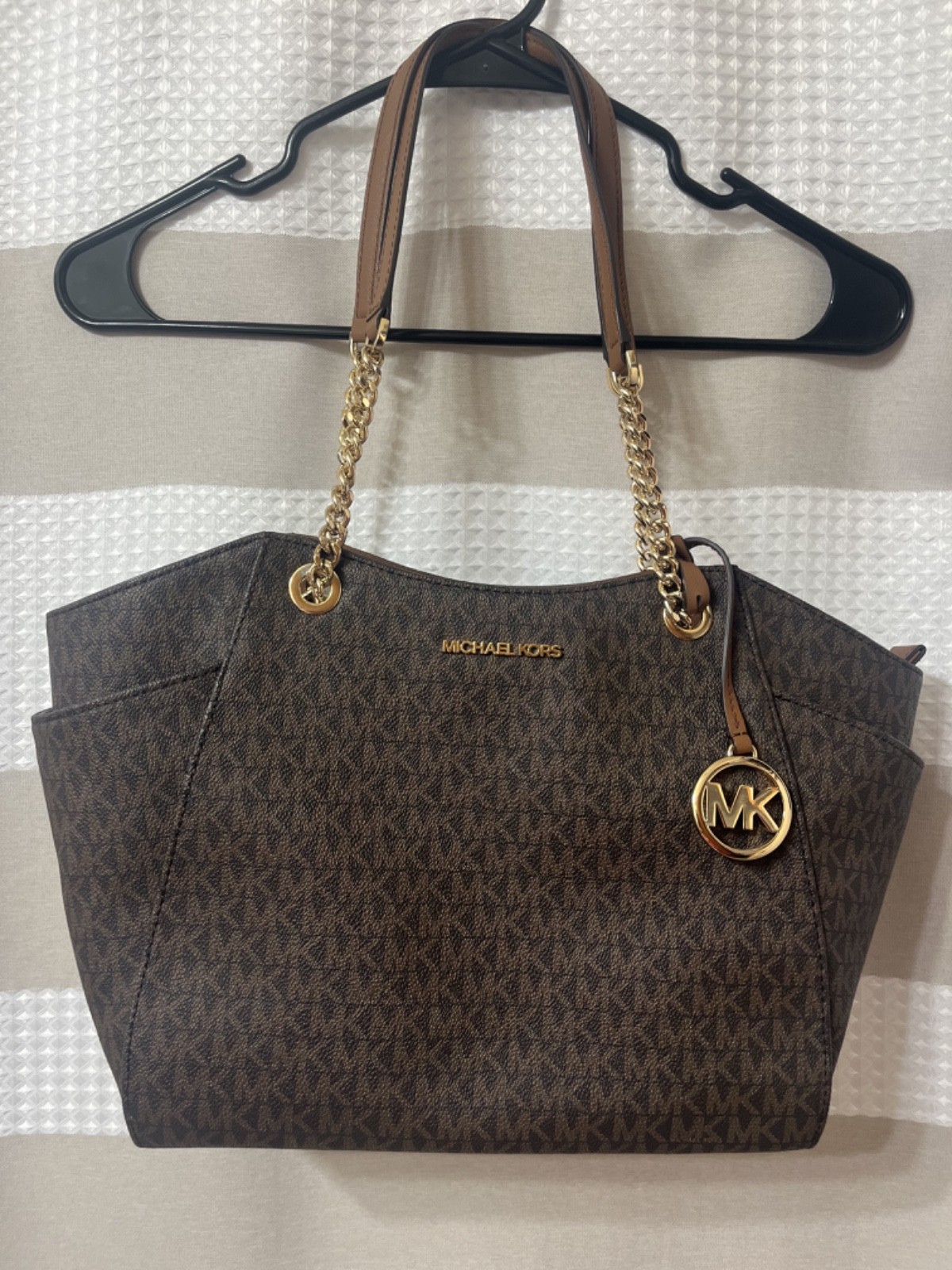 Michael Kors Authentic Brown Tote Handbag Barely Used with MK Logo