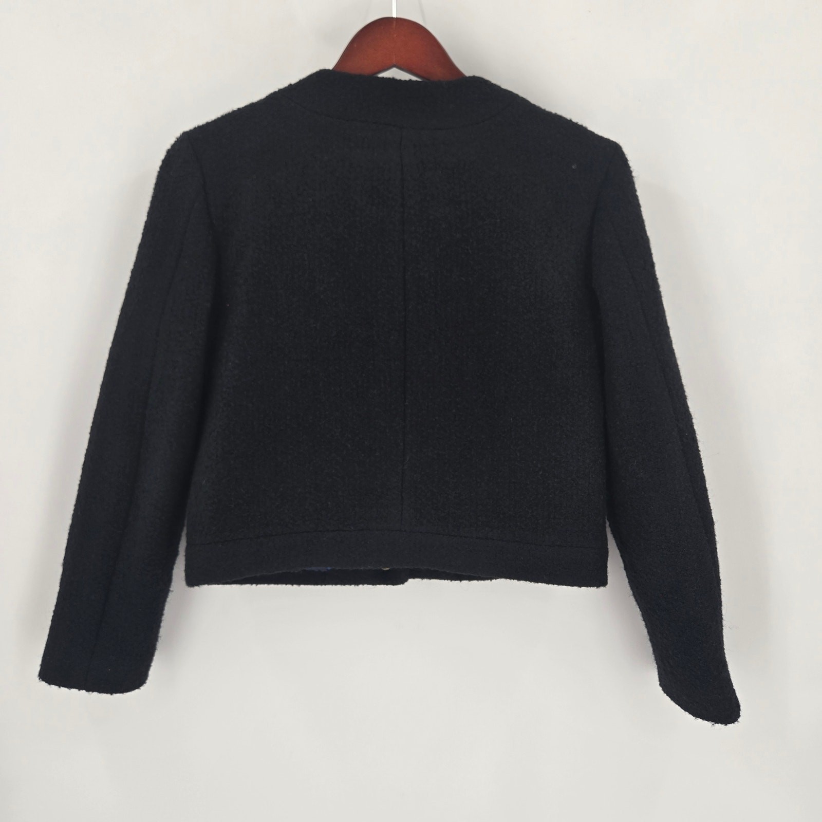 J. Crew Collection jacket womens size 4 black gold buttons Mario Bellucci Italy