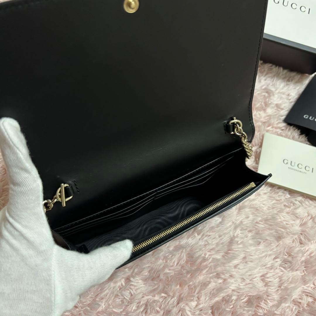 GUCCI 431408 Chain Wallet Shoulder Bag Gift Present 0611b