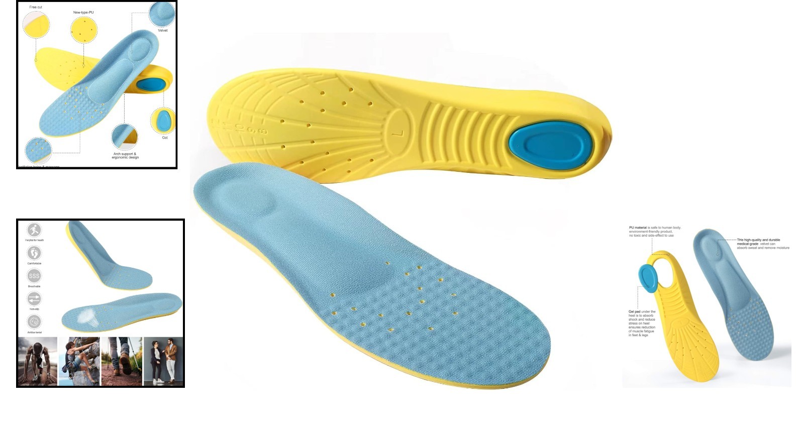 Custom Fit Memory Foam Insoles – Pain Relief for Heel Spur & Plantar Fasciitis