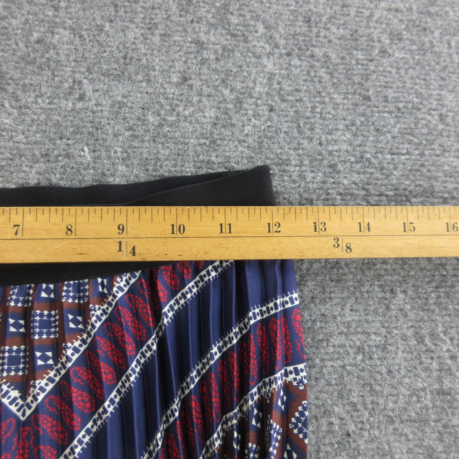 Sandro Skirt Womens 34 Blue Geometric Print Pleated Maxi Elastic Waist Boho