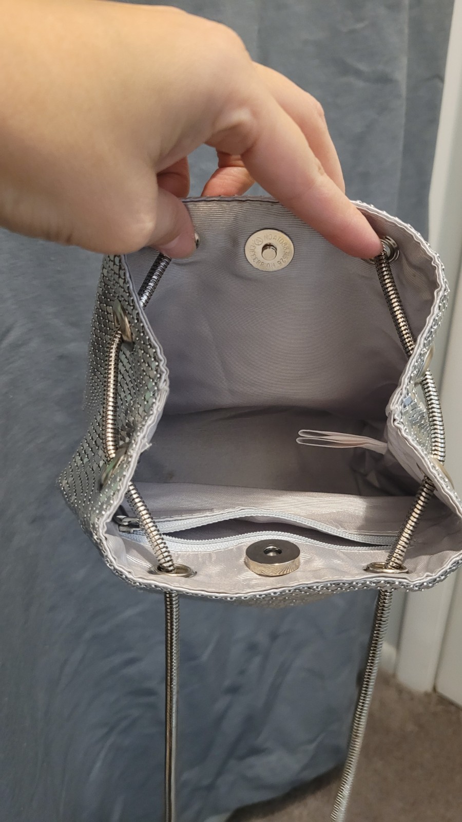 Aluminum Metal A small women’s formal handbag for a party or wedding celebration