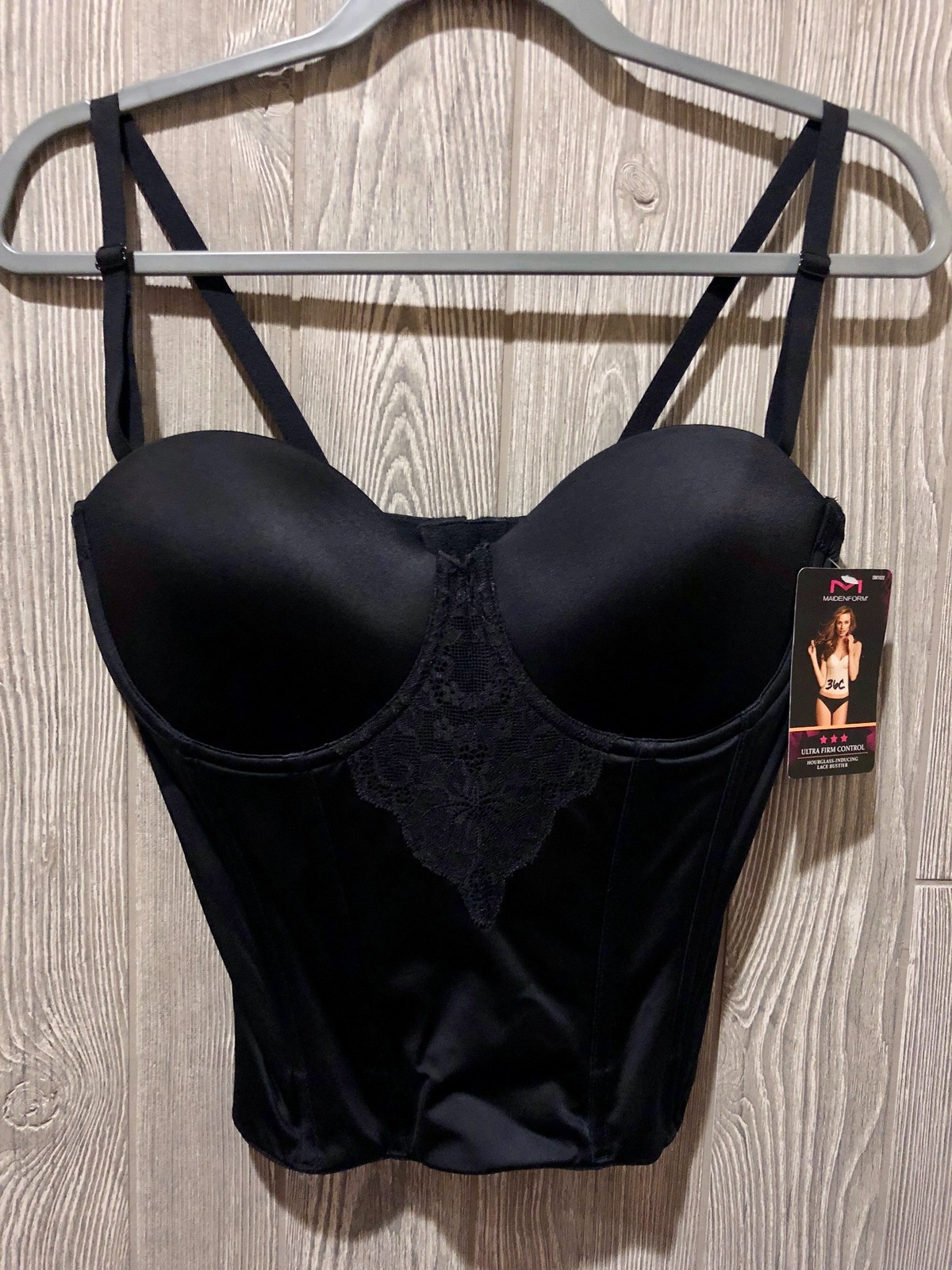 MAIDENFORM Ultra Firm Control Strapless Lace Bustier Bra 36C 36D 38C 38D 40D 42C