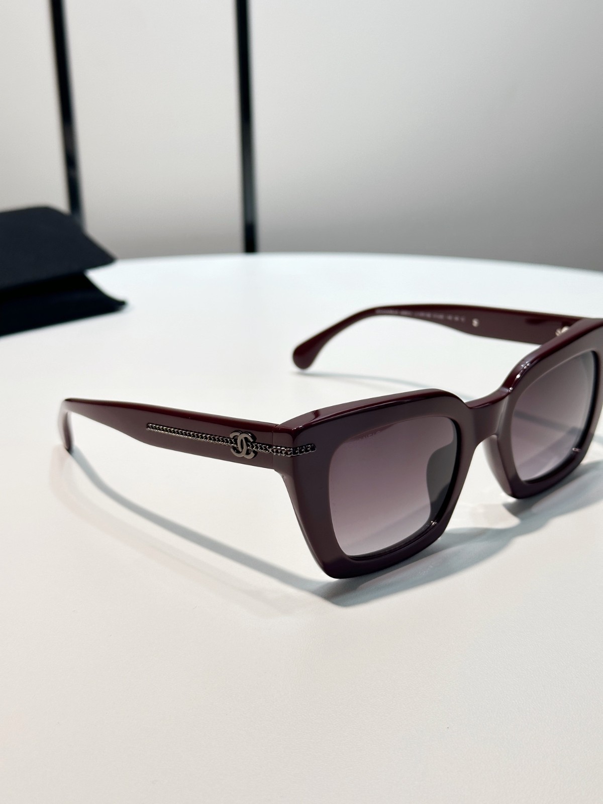 Burgundy Square Sunglasses Acetate Frame Purple Gradient Lens UV400 New
