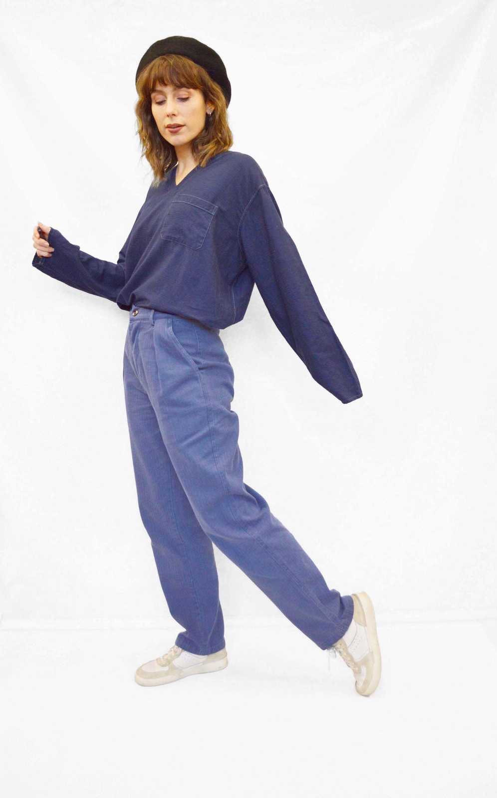 French Work Pants Trousers Indigo Blue Herringbone – 28 30 32 34 36