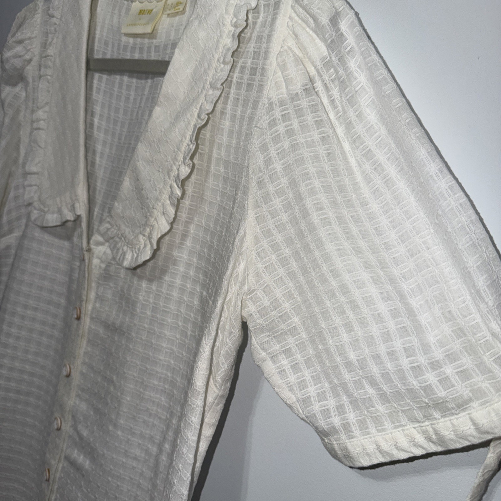 Anthropologie Maeve Roswell Collared Blouse White Women’s 8
