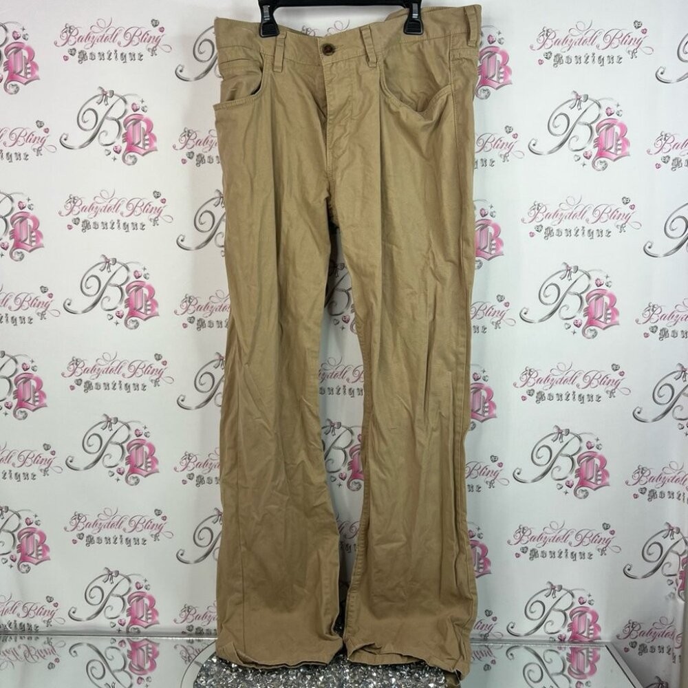 Tommy Hilfiger pants cargo style embroidered logo pockets Khaki Trousers