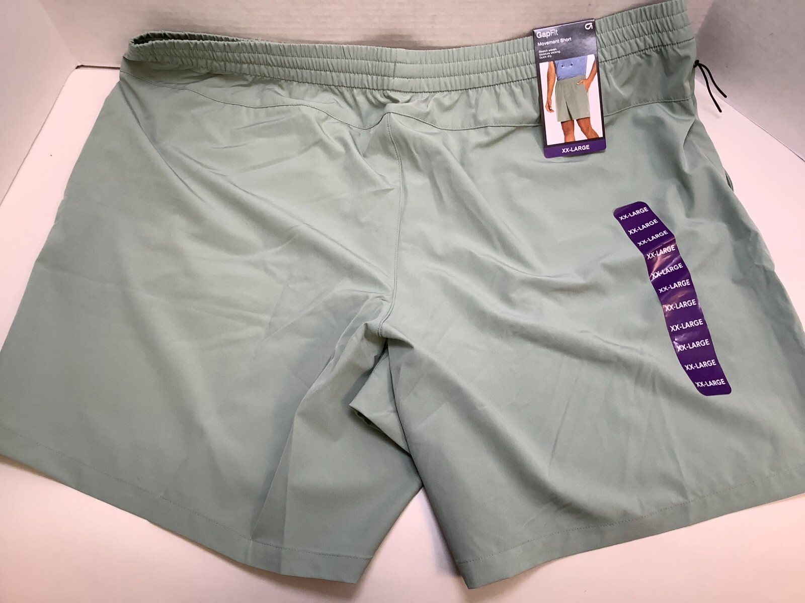 GapFit Men’s Movement Short, Size XXL, Jade, Stretch Woven, Quick Dry