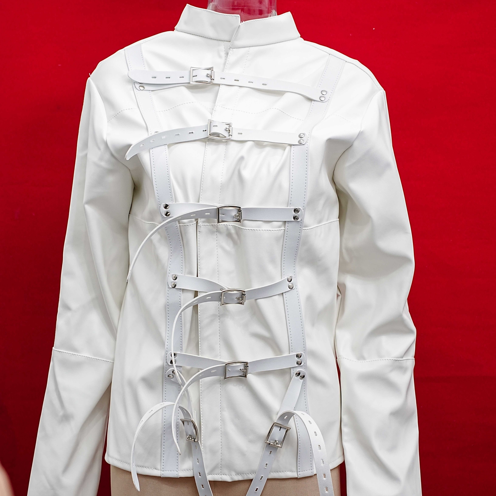 Straight Jacket Asylum Body Harness Armbinder Costume Straitjacket Clubwear US