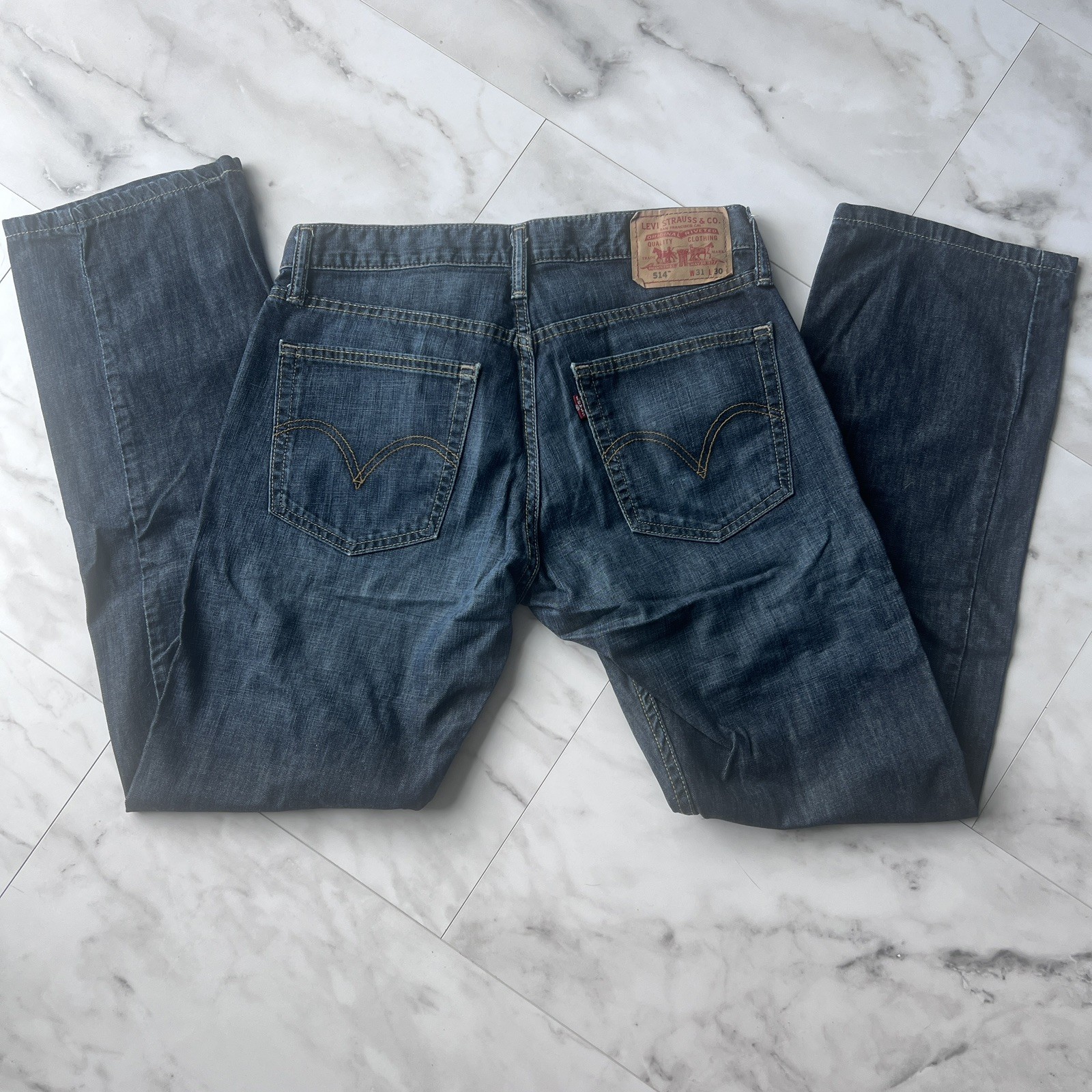 Levi’s 514 Mens 31×30 Jeans Straight Fit Dark Wash Indigo Denim 100% cotton
