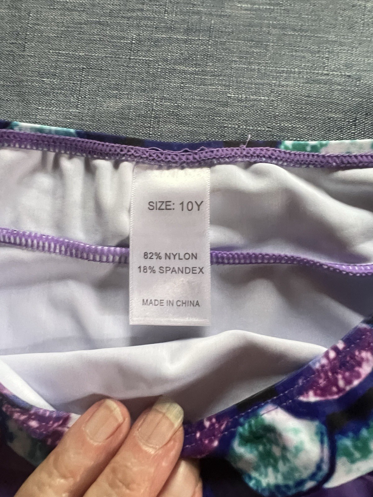NWT Purple Mermaid Scales Swimsuit 3 pieces Tankini Skirt Size 10 Youth