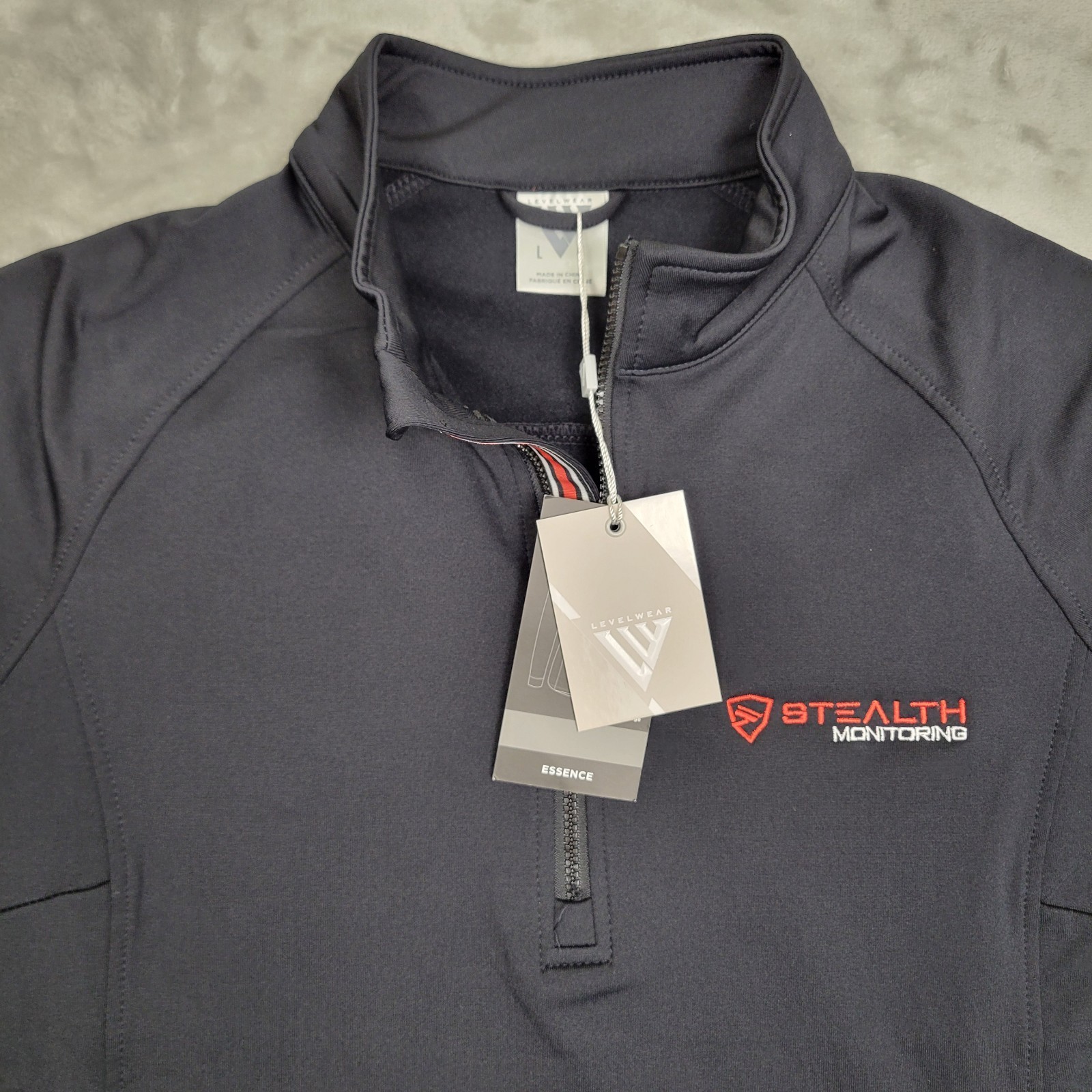 Level Wear Womens Large Black Long Sleeve Golf Performance 1/4 Zip Pullover NWT