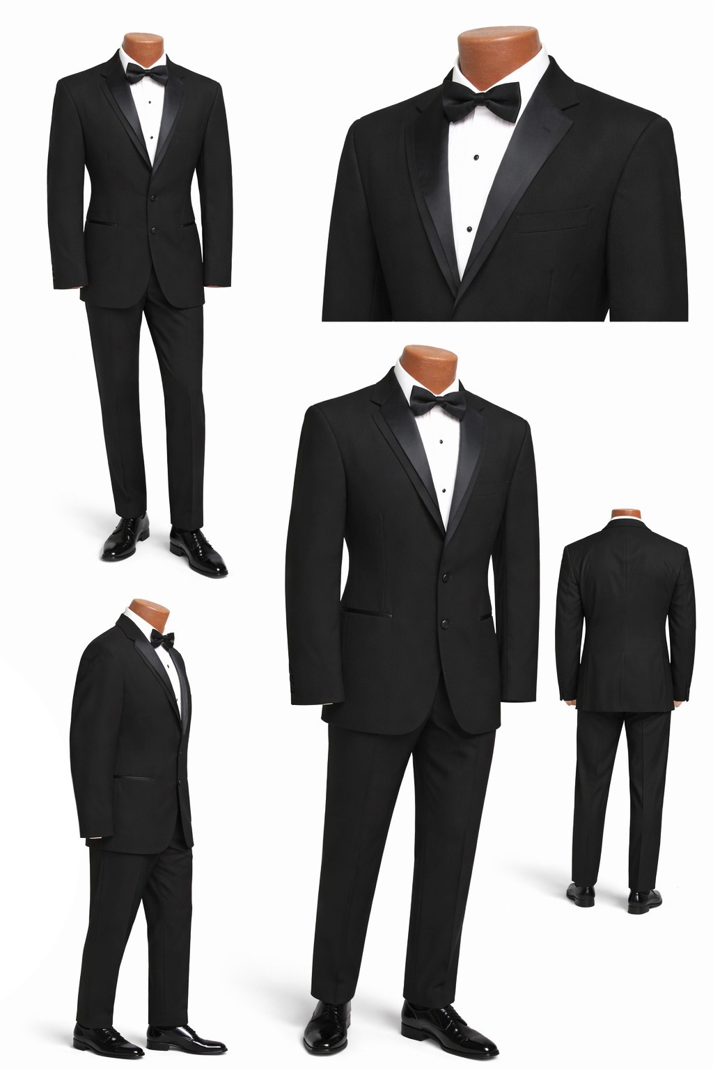 Men’s Oscar de la Renta Contour Black Tuxedo with Pants Big & Tall 70L 64W