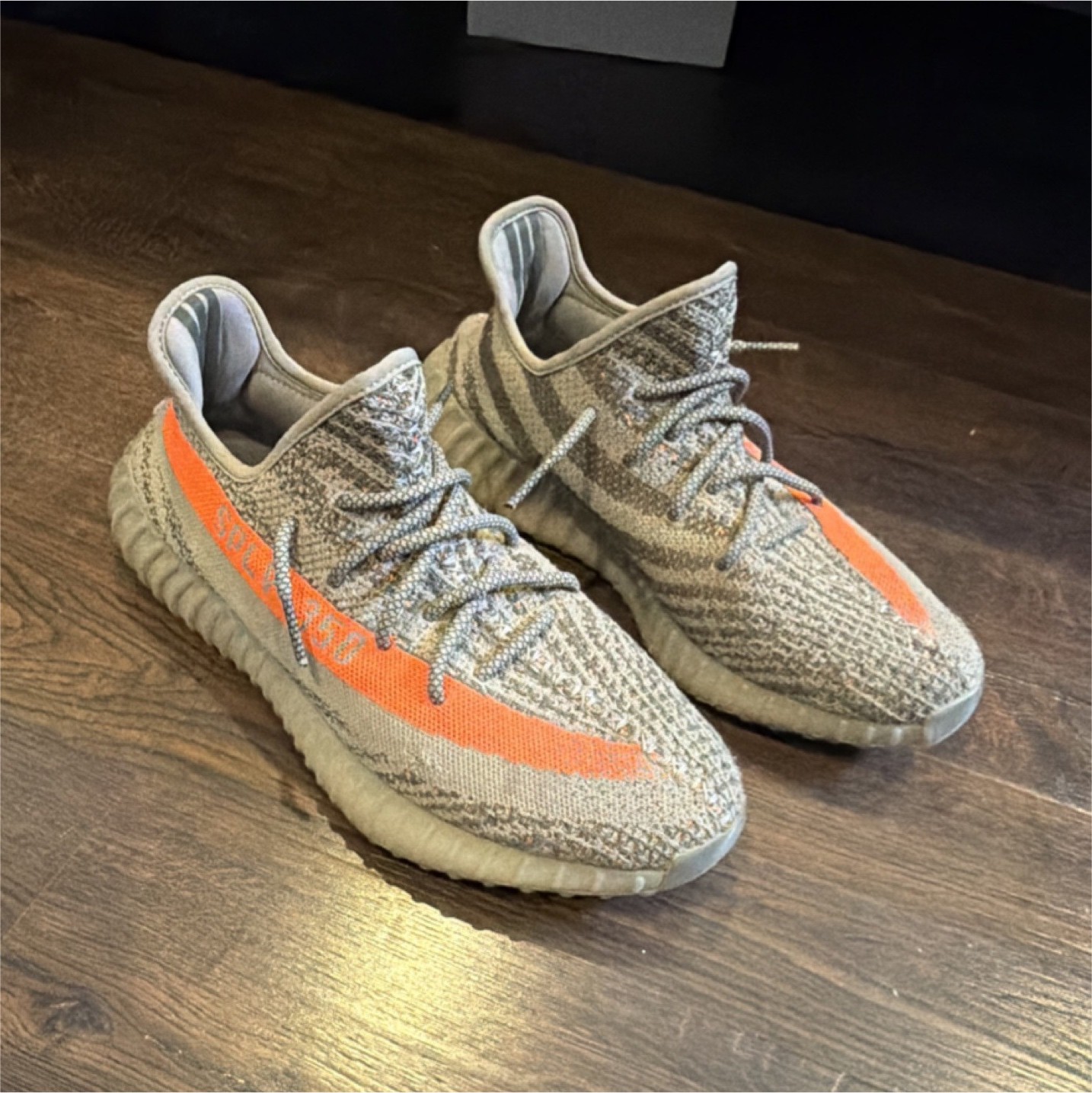adidas Yeezy Boost 350 V2 Low Top Lace-Up Men’s Sneakers Gray/Orange