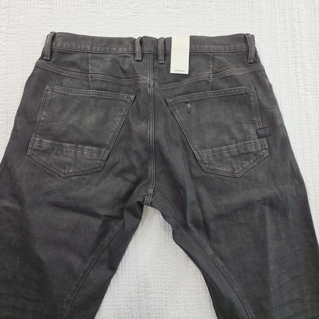 G-Star Raw Mens Black Jeans Ignition Destroyed 36×32 Moto Cross 3D Zip Slim