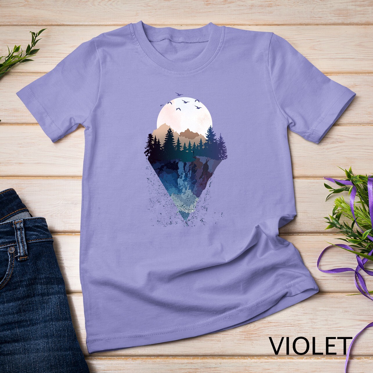 Funny Geometric Mountain Abstract Geometry Outdoor Gifts T-Shirt Unisex T-shirt