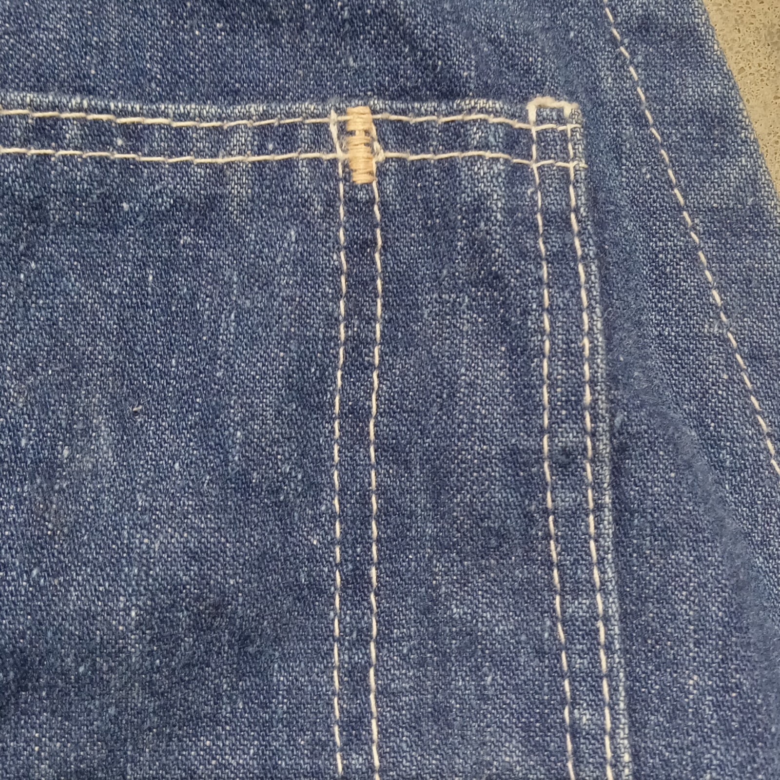 vtg OVERALLS SELVEDGE TRACTOR BUTTONS Denim INDIGO boys youth RARE xxs USA made