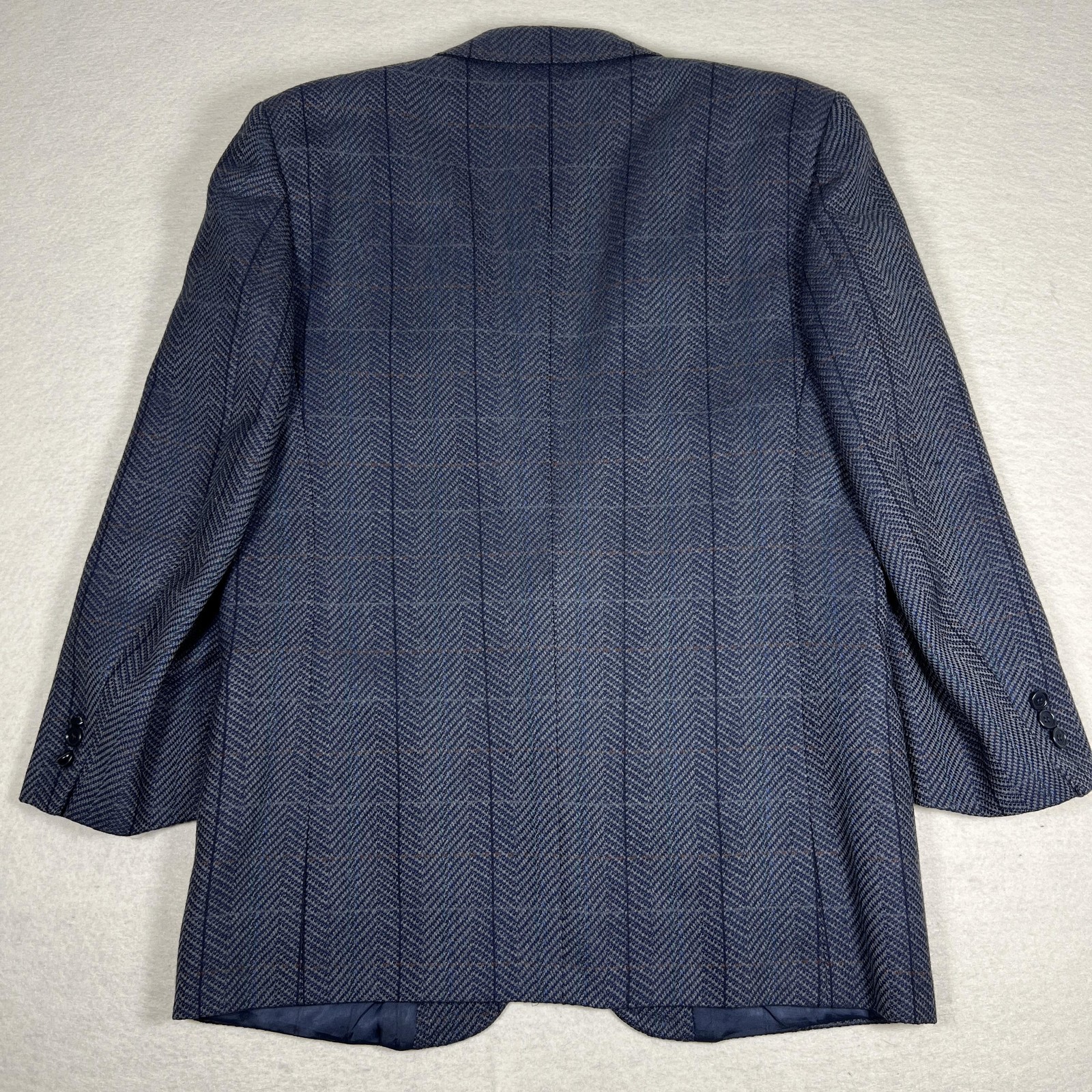 Vintage Modesto Bertotto Wool Cashmere Blazer 42R Made in Italy Herringbone