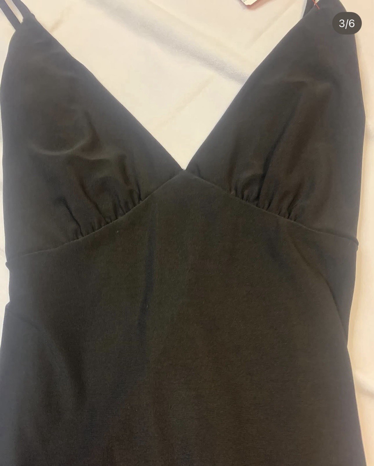 Day&Night Black Maxi Dress S V-Neck Sleeveless Strappy Side Slit Solid