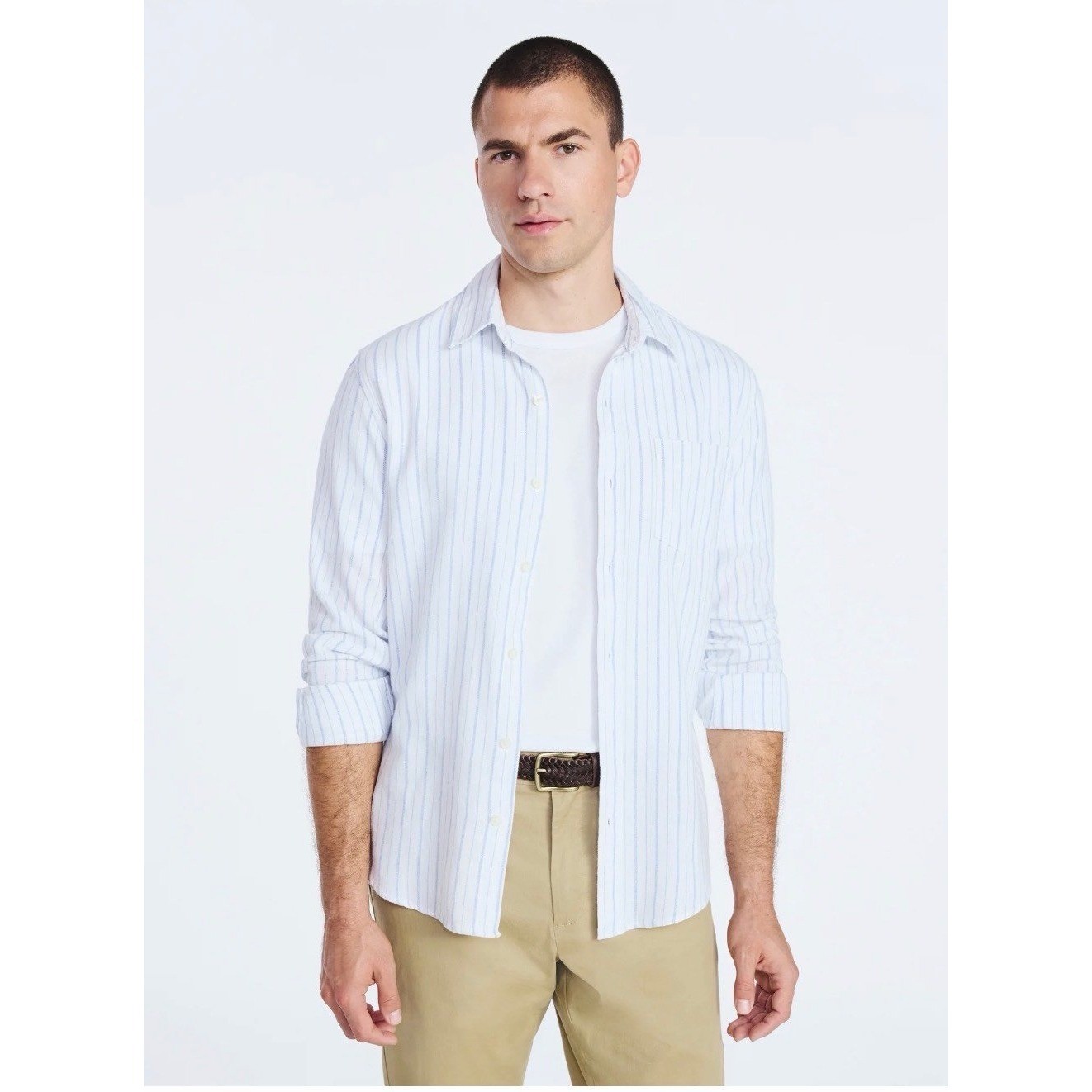 Free Assembly Men’s Button Front Flannel Shirt with Long Sleeves, Size 3XL