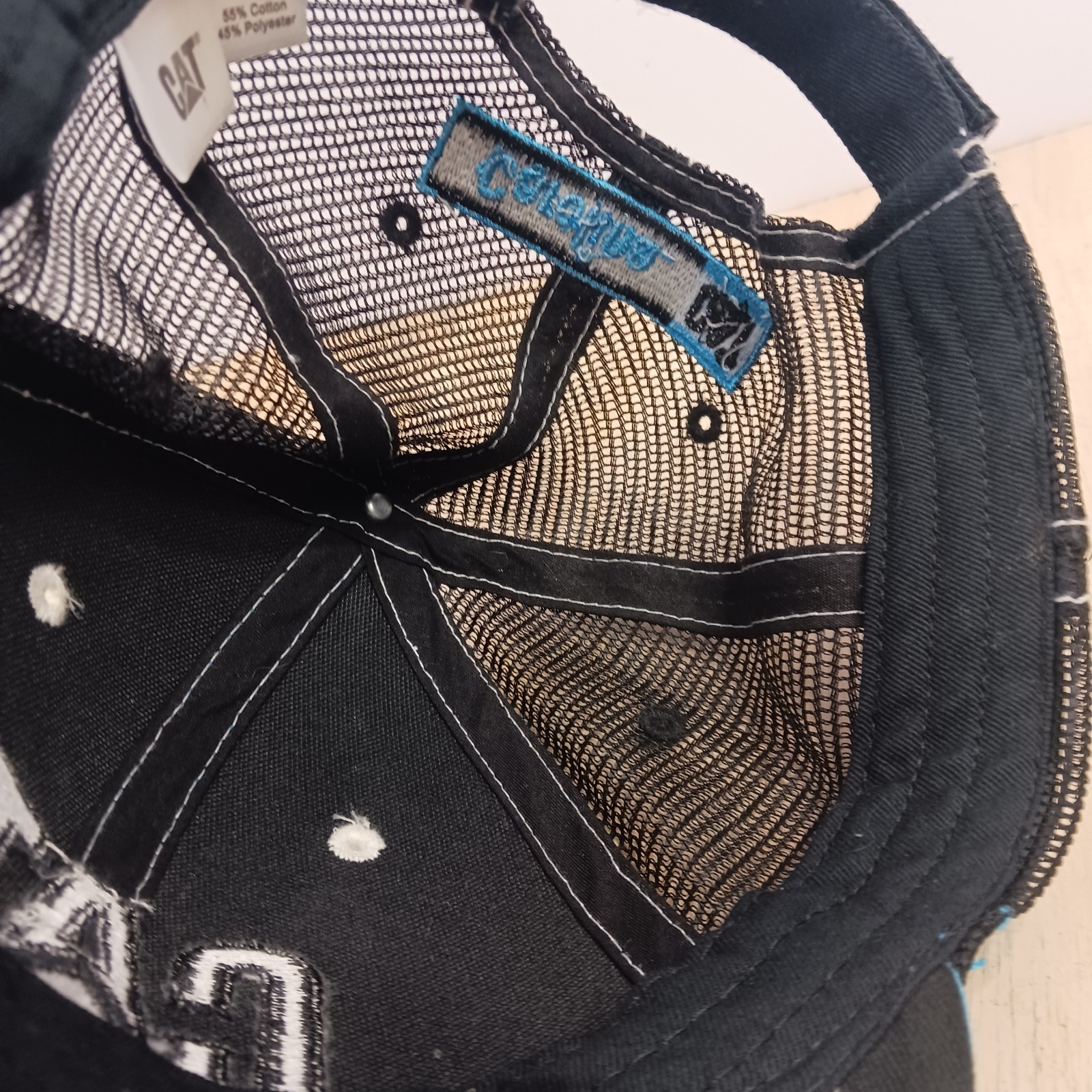 EUC CAT Carolina CAT 2-Tone Mesh Cap Hat OSFA Construction Heavy Machine