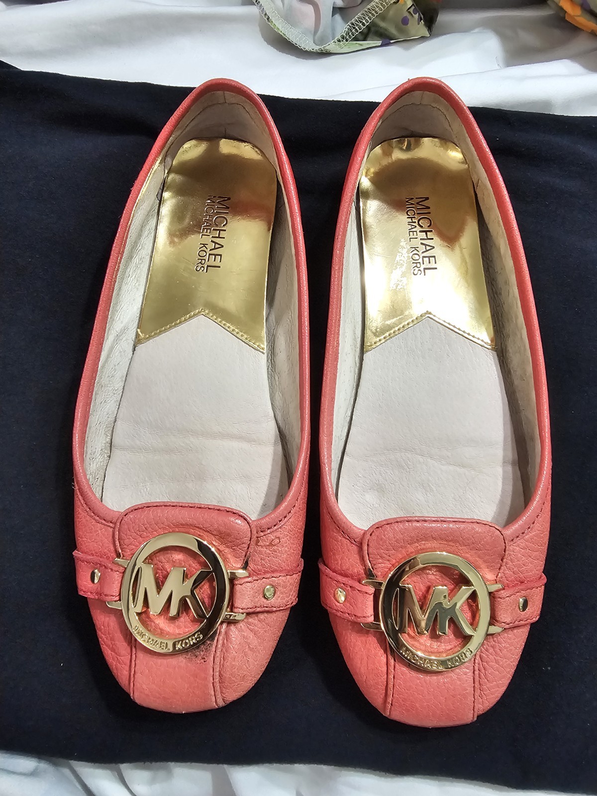 Michael Kors Fulton Flats Size 7M Watermelon. Excellent Preowned Condition.
