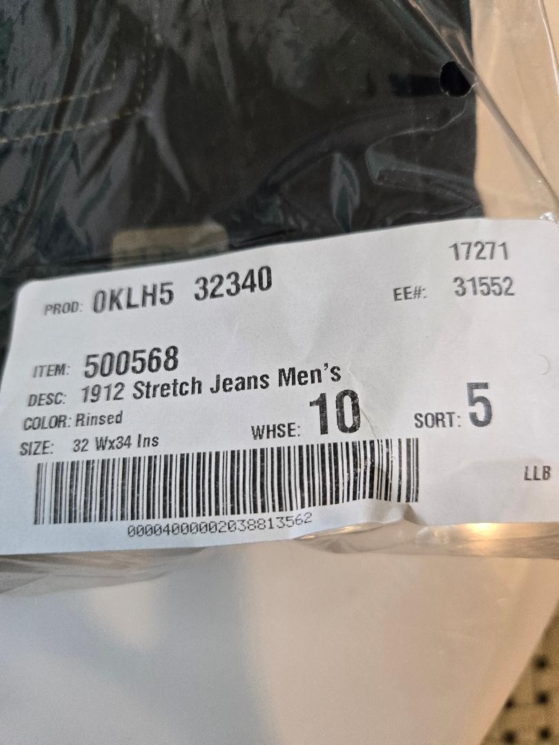 L.L.Bean 1912 Stretch Jeans Men’s 32×34 Rinsed Wash – New in Bag