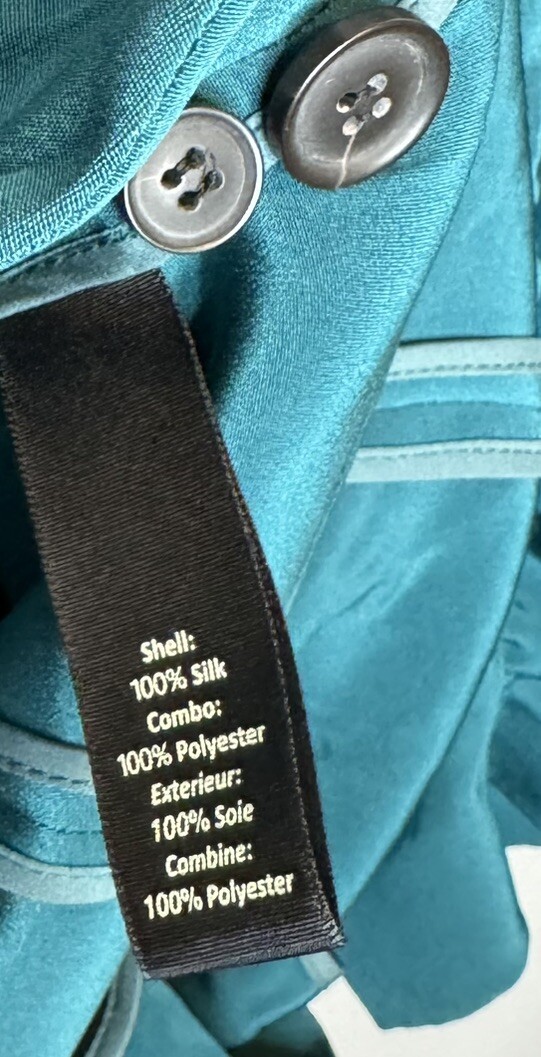 Elizabeth And James Essential Crepe Blazer Size 6 Silk 1/2 Sleeve Womens Teal