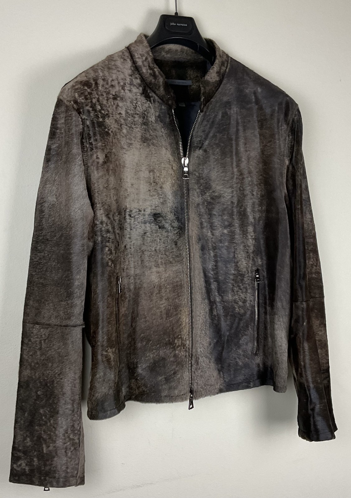 GRAIL $2998 John Varvatos Collection Calf Hair Moto Jacket EU58X US48X