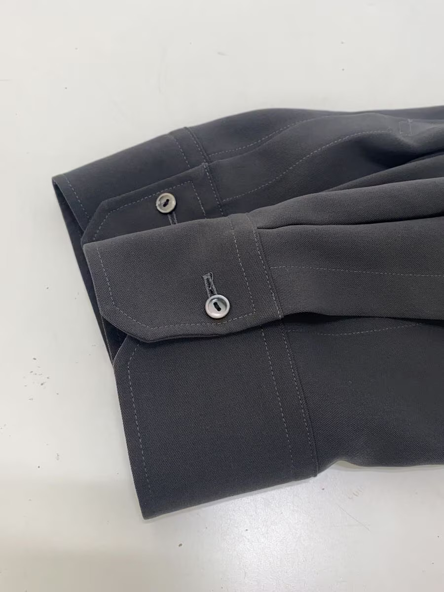 CULLNI Long-Sleeve Shirt, Size 2, Polyester, Gray, Solid Color, 23-SS-015