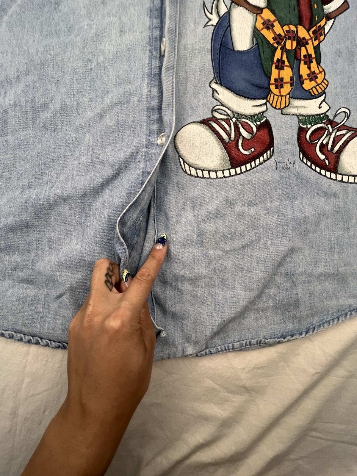 Vintage 90s Disney Jerry Leigh Mickey Donald Sleeveless Blouse Women’s Med