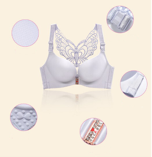 Women Bras 3/4 Cup Butterfly Front Closure Seamless Plus size underwear 17081